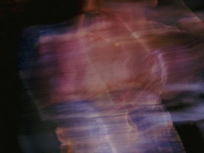 Abstract motion blur of a person jumping